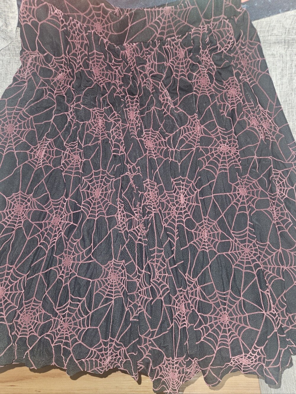 Black and Purple Spiderweb Print Women's Skirt